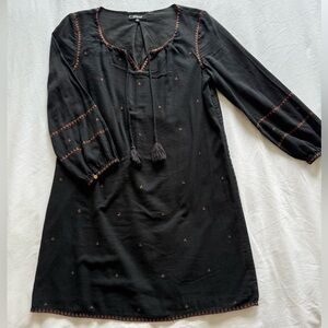 Madewell Black Dress with Subtle Embroidery